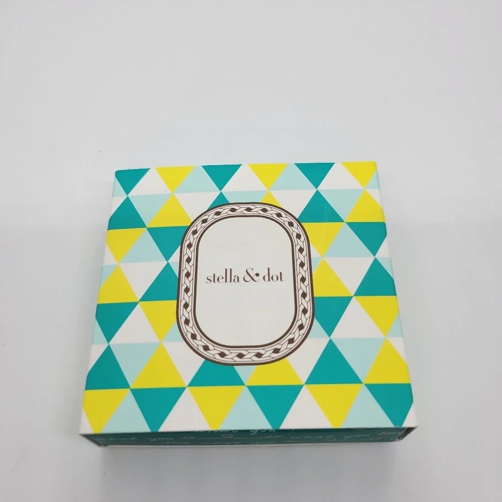 Stella & Dot Emma Triple Wrap Bracelet New Gold Silver White Beads Black Band